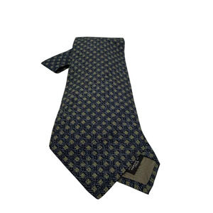 Giorgio Armani Geometric Pattern Blue Silk Tie